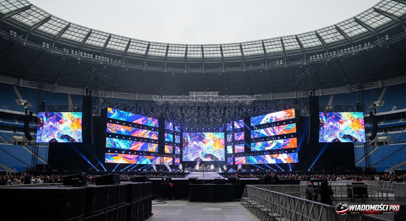 Visualization of a modern concert stage.