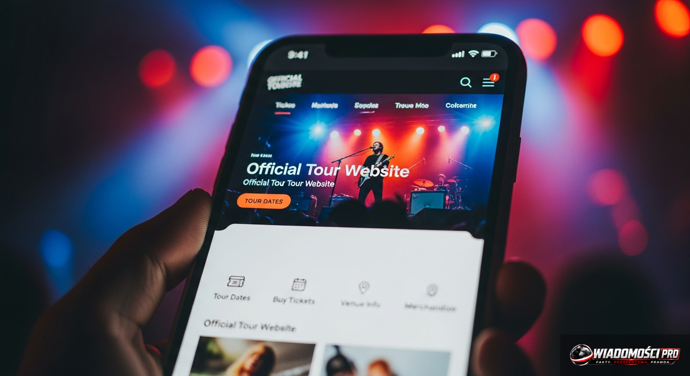 Smartphone screen with verification of the official tour website.