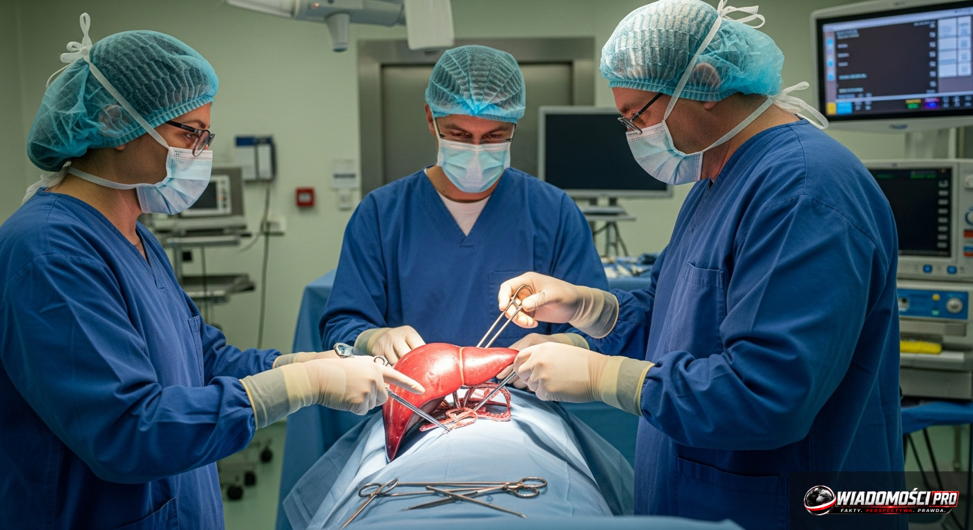 Visualization of the process of connecting liver fragments in laboratory conditions.