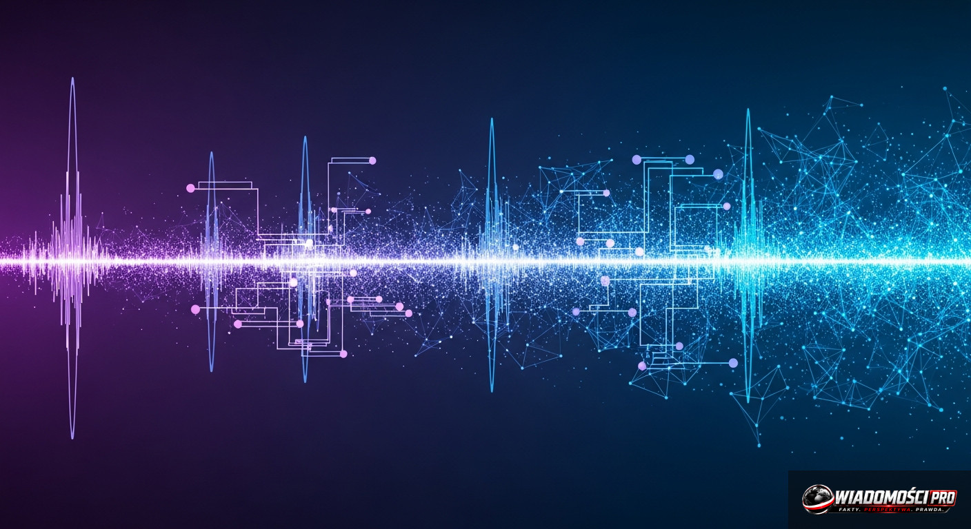 Abstract visualization of the music generation process by artificial intelligence.