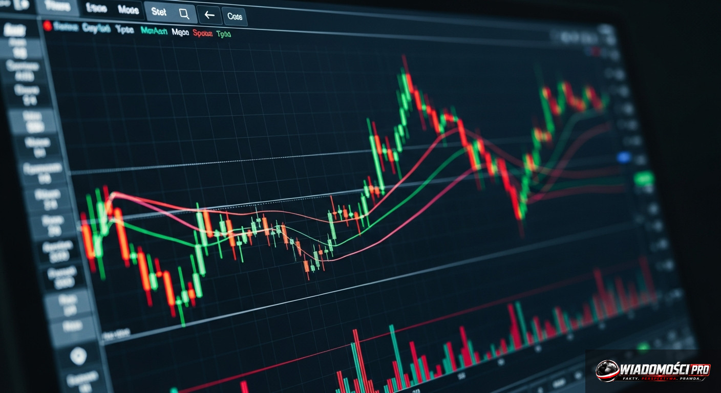 Financial charts presented on a screen during market analysis.
