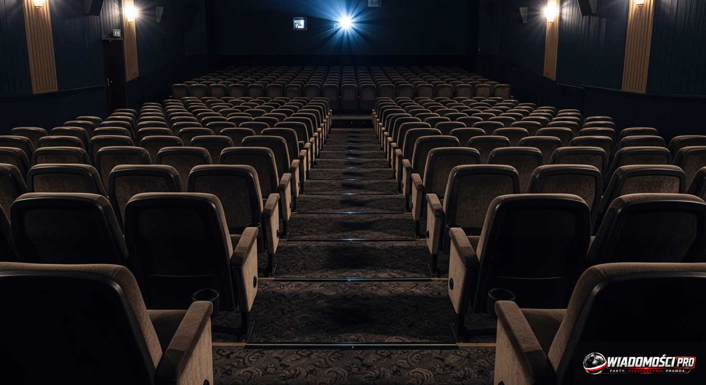 Empty cinema hall during a screening