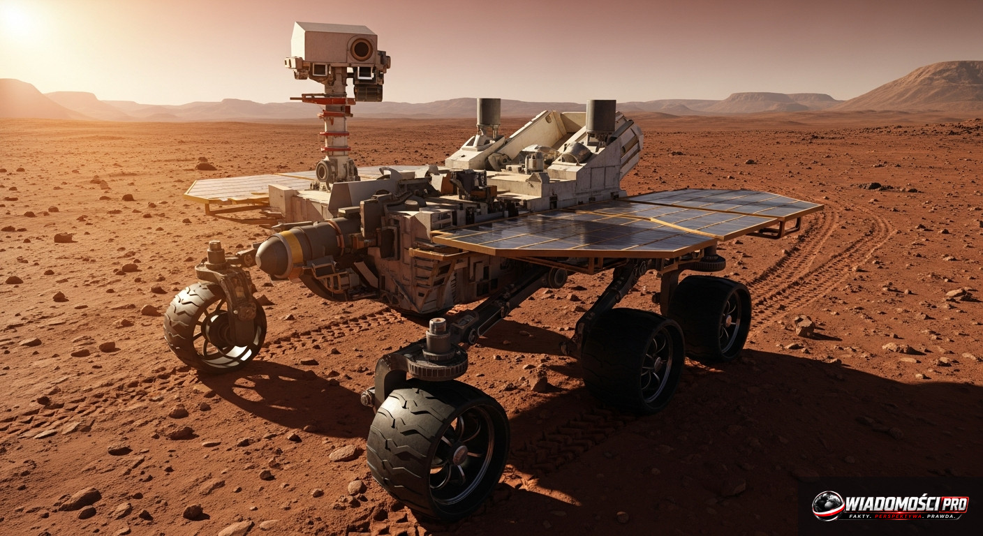 Archival photo of the Spirit rover taken on the surface of Mars.