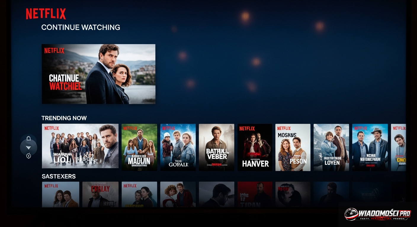 Экран телевизора с интерфейсом Netflix.