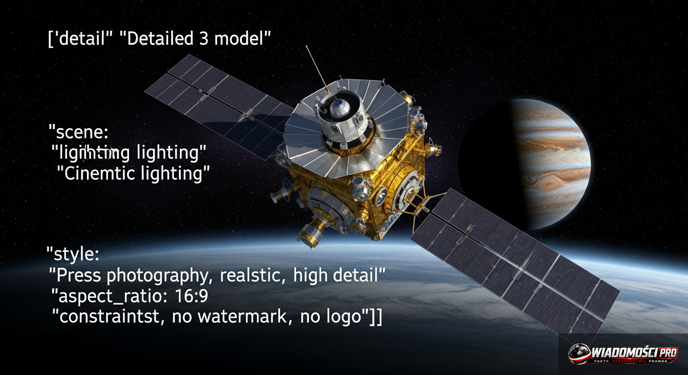 Visualization of the Europa Clipper probe in space heading toward Jupiter.