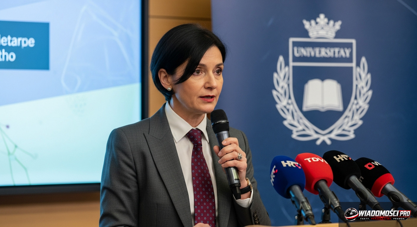 Rector Alojzy Z. Nowak during a press conference in Warsaw.