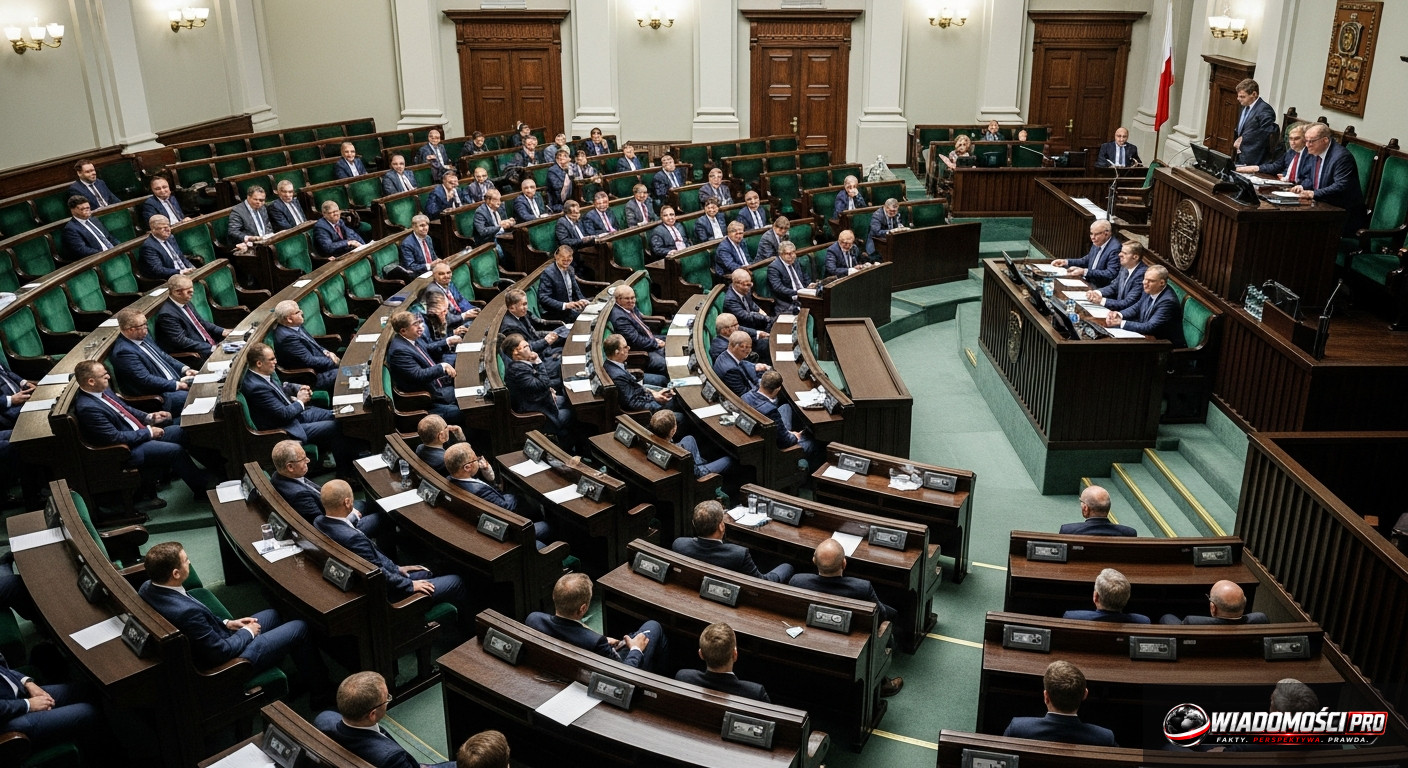 The Sejm chamber during the budget vote.
