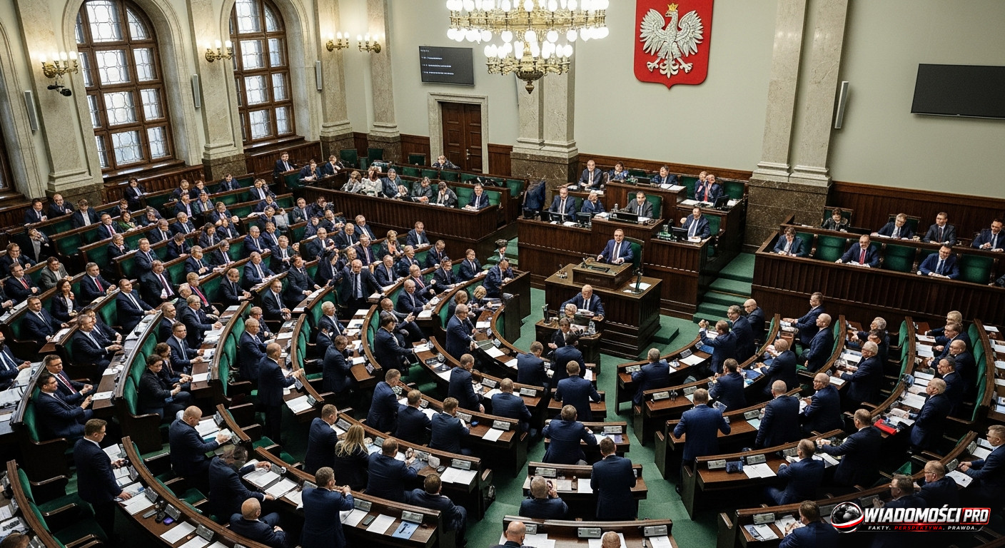 Sejmowa mównica podczas debaty budżetowej.