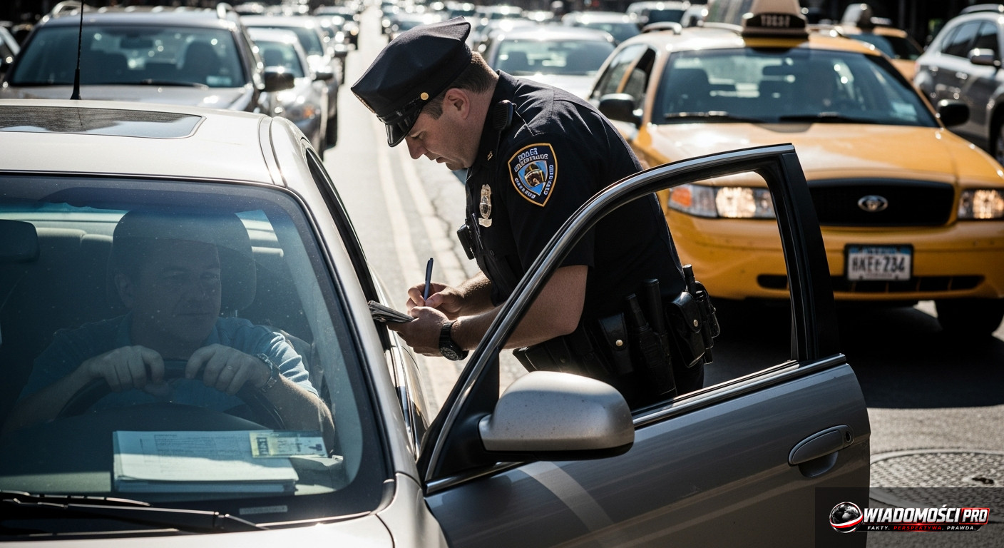 Police officer during a routine traffic stop in 2026.