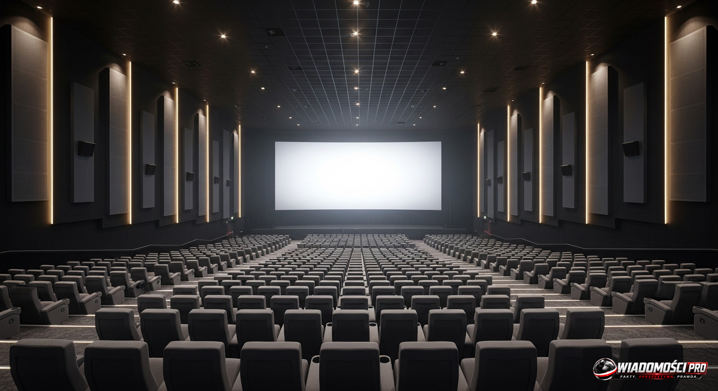 Empty cinema hall during a screening.