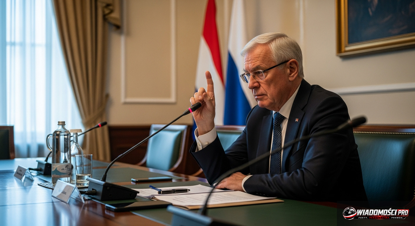 Jarosław Kaczyński podczas narady partyjnej w siedzibie przy ul. Nowogrodzkiej.