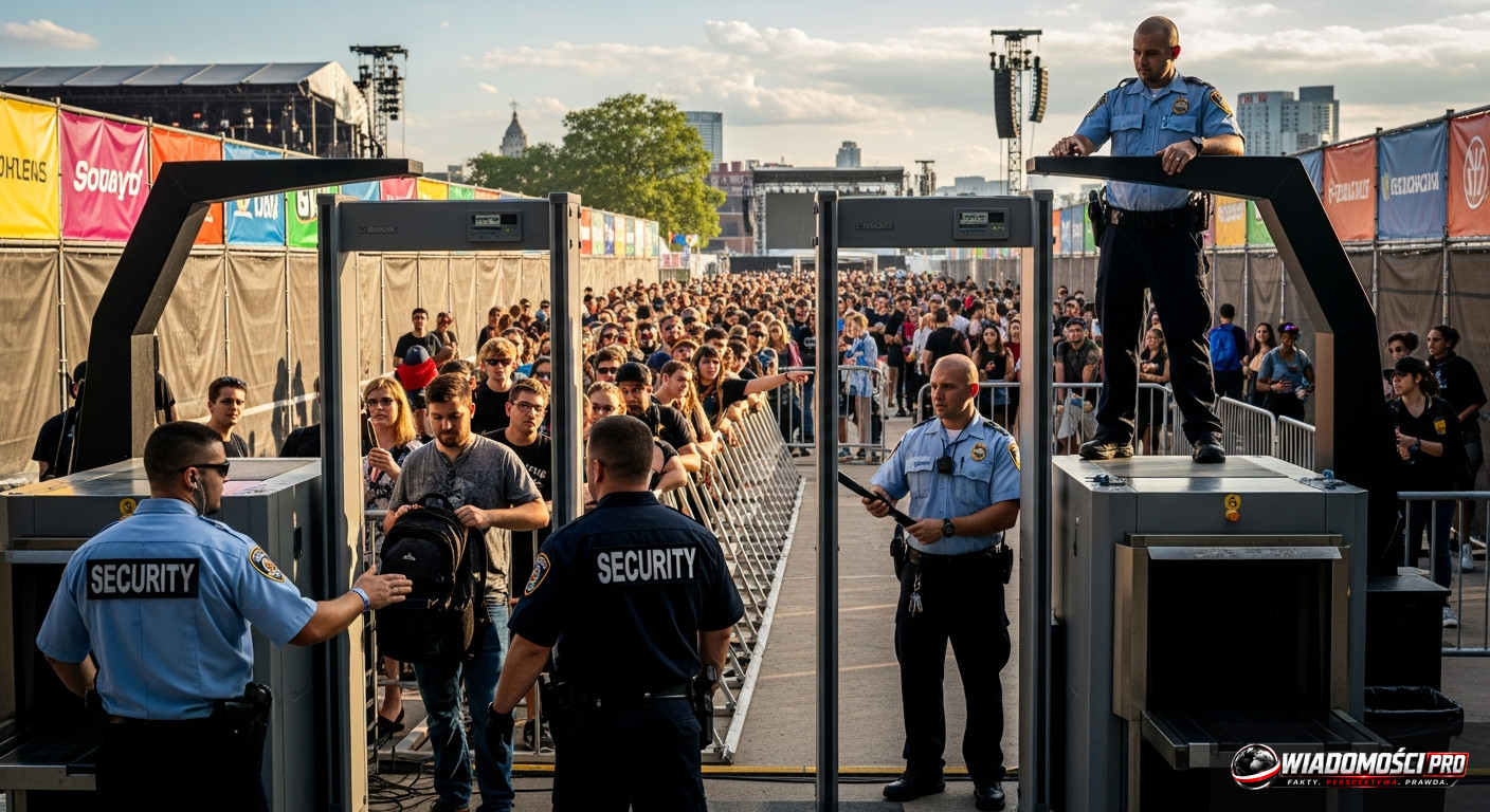 Security systems at the entrance to the Eurovision arena.