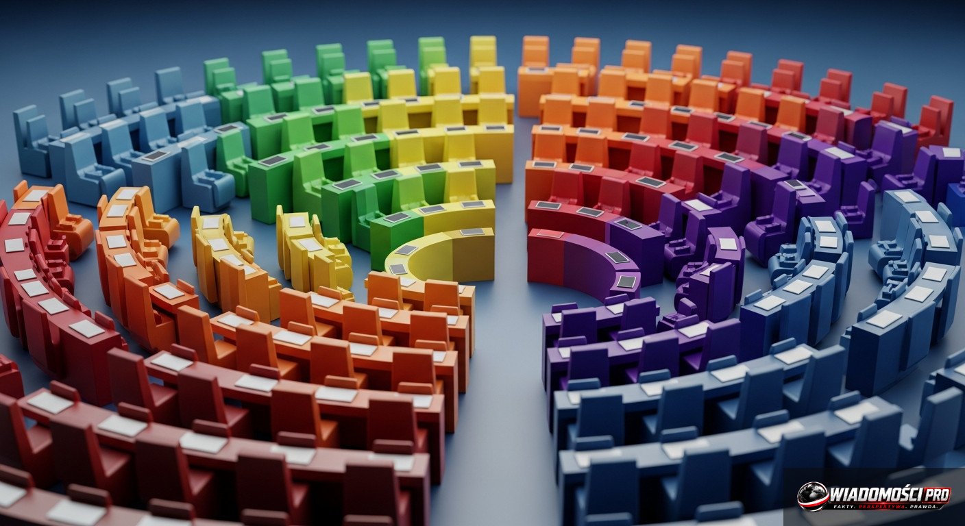 Graphic presenting the distribution of seats in the Sejm.