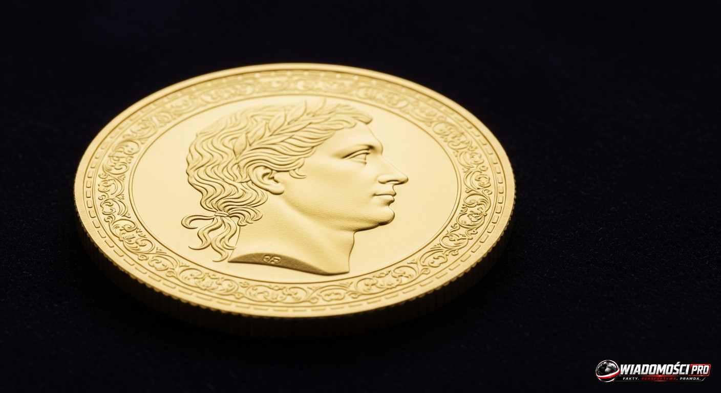 Presentation of a collector numismatic item with 31.1 grams of pure gold.