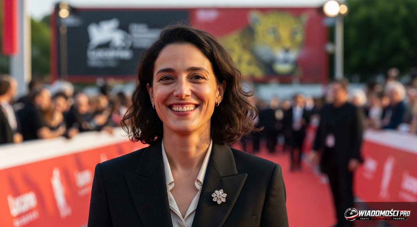 Kamila Serwicka on the red carpet in Locarno just after the verdict was announced.