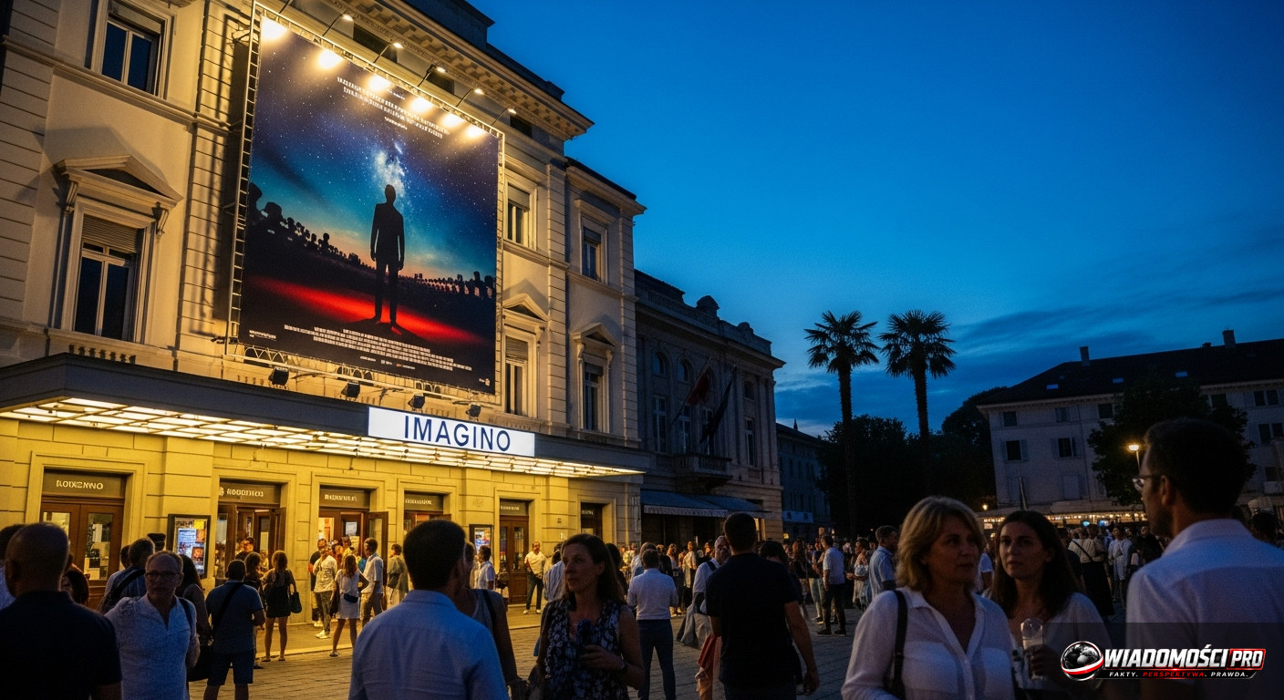 Promotional poster for the documentary “And Now Spring” displayed on the facade of the festival cinema.